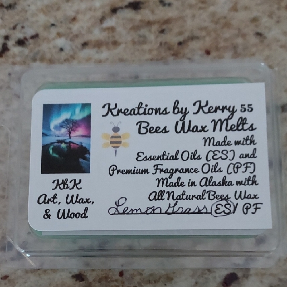 Lemon Grass Bees Wax Melts with Essential Oils - Natural and Non-Toxic